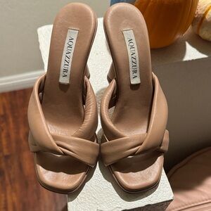 Aquazzura Women's pink nude Leather Mules